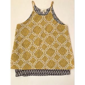 Anthropologie Women’s Porridge Lemon Swing Spaghetti Strap Tank Size Small